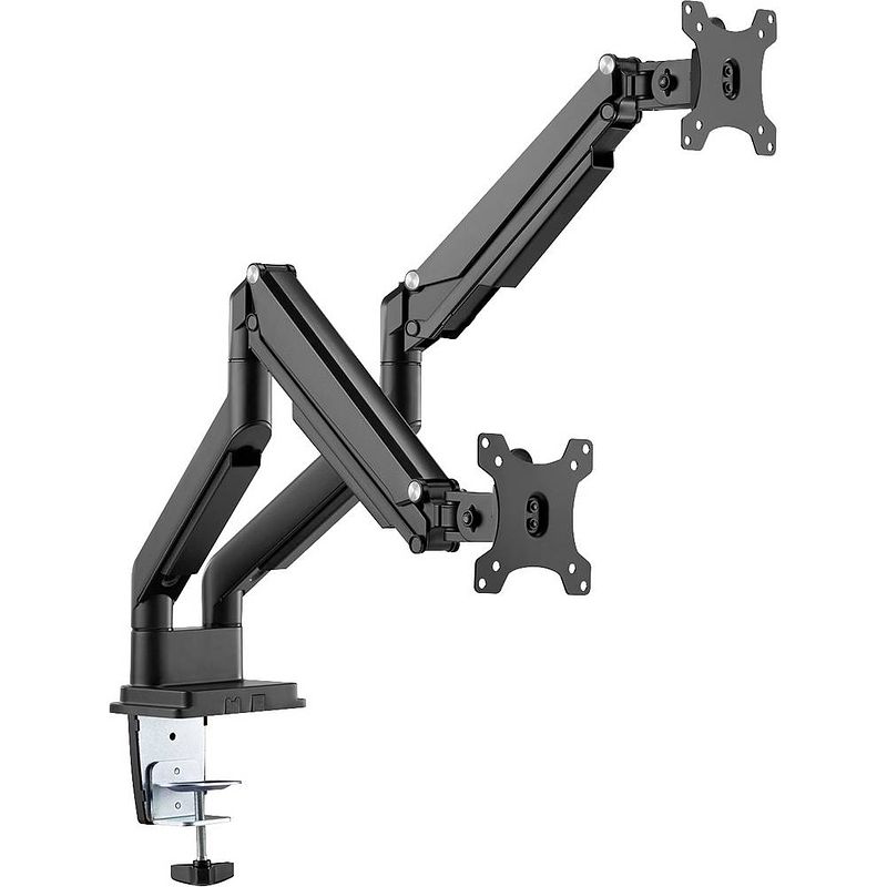 Foto van Digitus da-90395 monitor-tafelbeugel 1 stuks 38,1 cm (15) - 81,3 cm (32) draaibaar, in hoogte verstelbaar, kantelbaar, kantelbaar en zwenkbaar, roteerbaar,