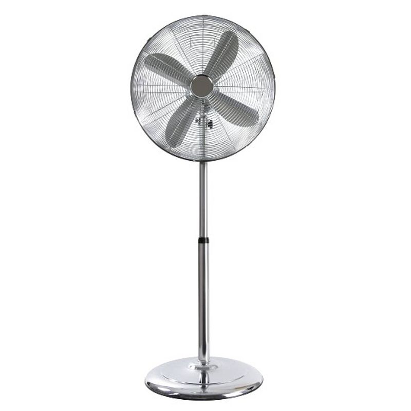 Foto van Nordic home ft-562 metalen vloerventilator met 3 standen - 450 mm - zilver