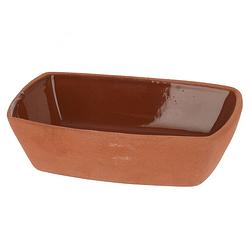 Foto van Tapasschaaltje/serveerschaaltje- terracotta - 170 ml - 13 x 9 x 3,5 cm - serveerschalen