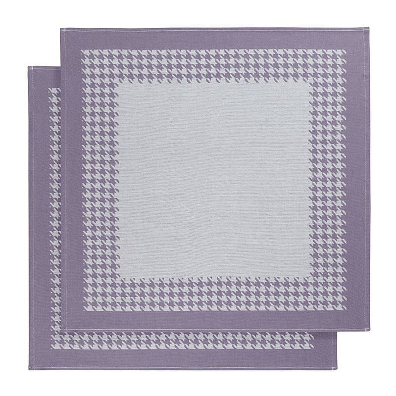 Foto van De witte lietaer pied de poule theedoek (set van 2) - lavender