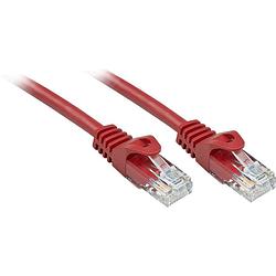 Foto van Lindy 48180 rj45 netwerkkabel, patchkabel cat 6 u/utp 30.00 cm rood snagless 1 stuk(s)