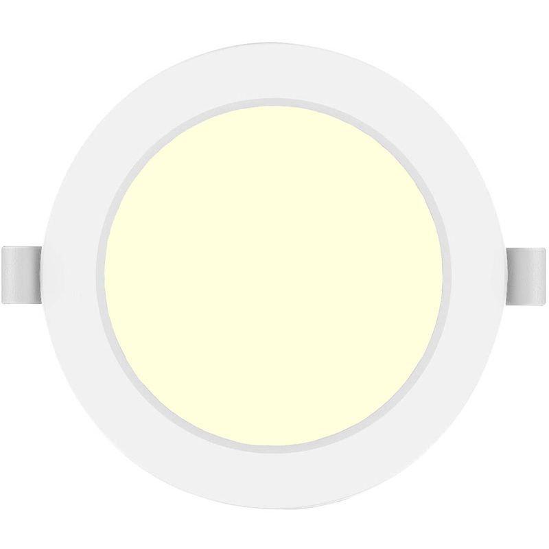 Foto van Led downlight pro - aigi trinko - inbouw rond 9w - warm wit 3000k - mat wit - kunststof - ø145mm