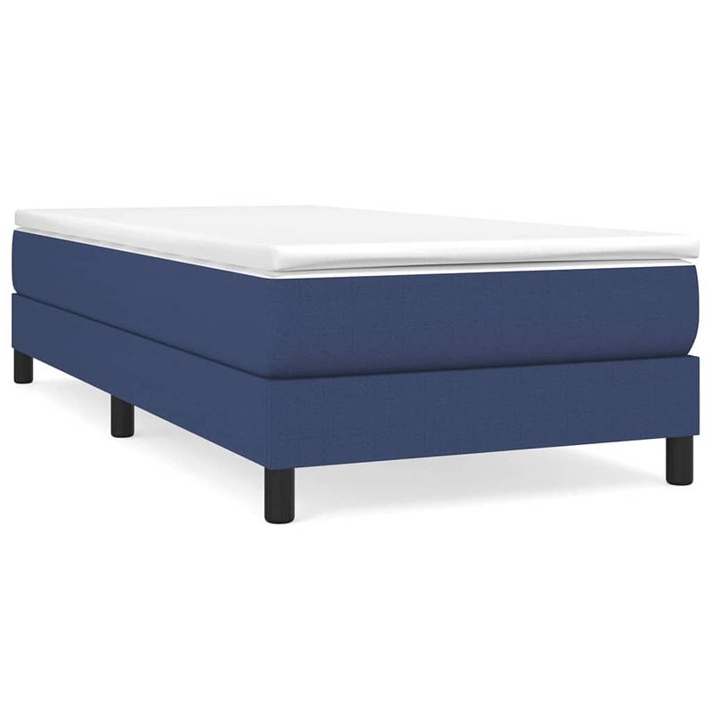 Foto van The living store boxspringframe - blauw - 193x90x25 cm - duurzaam materiaal - ondersteunende poten - multiplex