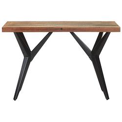 Foto van The living store houten eettafel - gerecycled hout - 120 x 60 x 76 cm - uniek en stevig