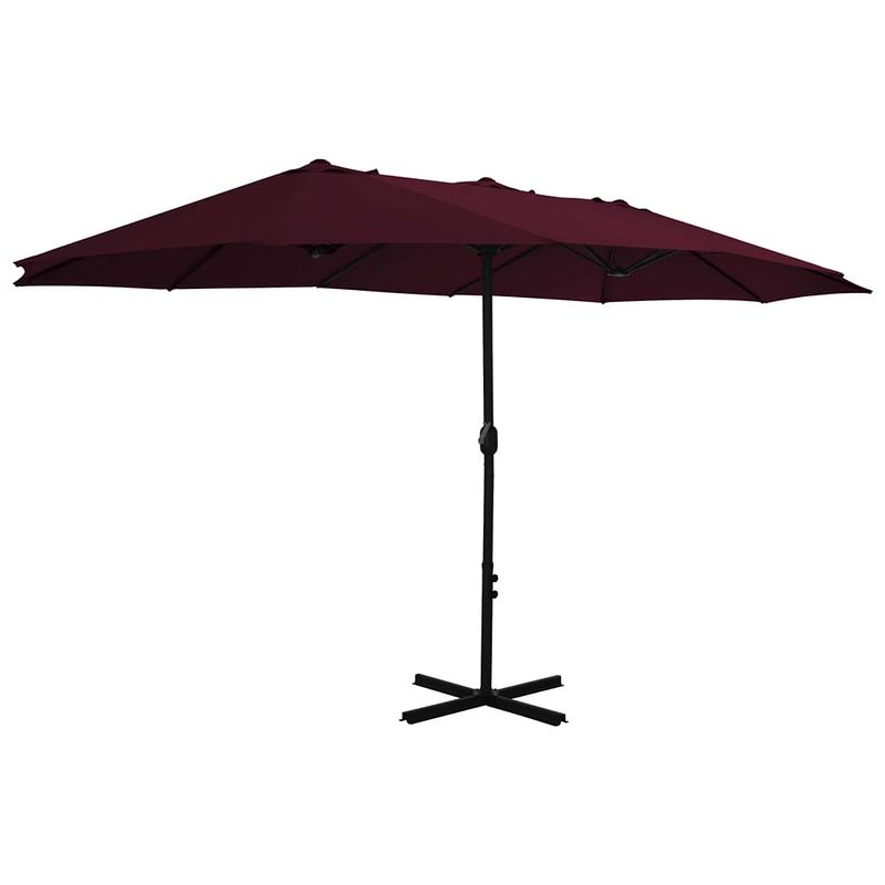 Foto van The living store tuinparasol - bordeauxrood - 460 x 270 x 246 cm - uv-beschermend polyester