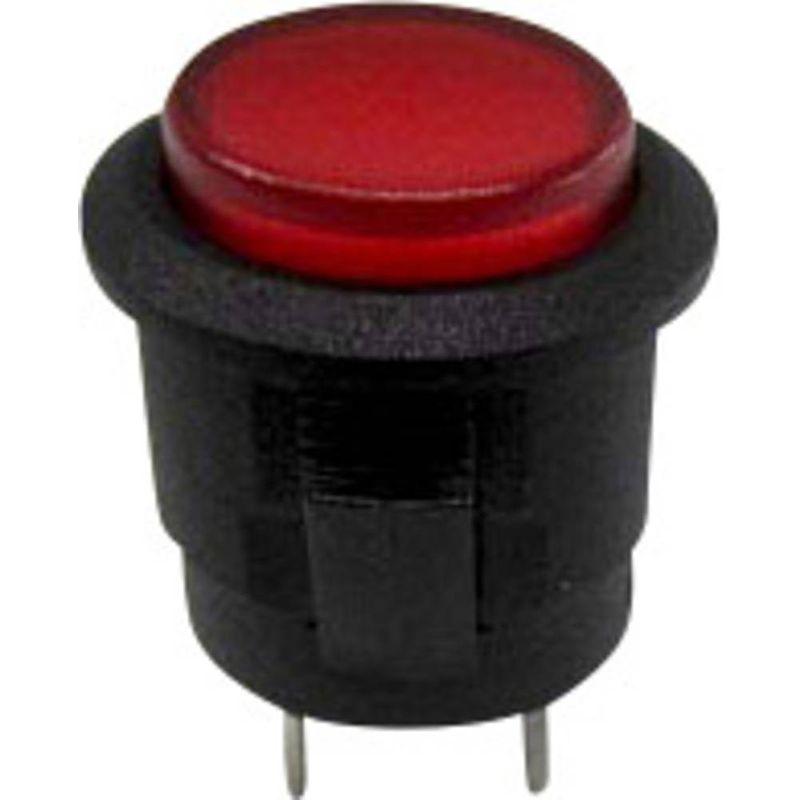 Foto van Tru components tc-r13-523bl-05rt drukschakelaar 250 v/ac 1.5 a 1x uit/aan continu rood 1 stuk(s)