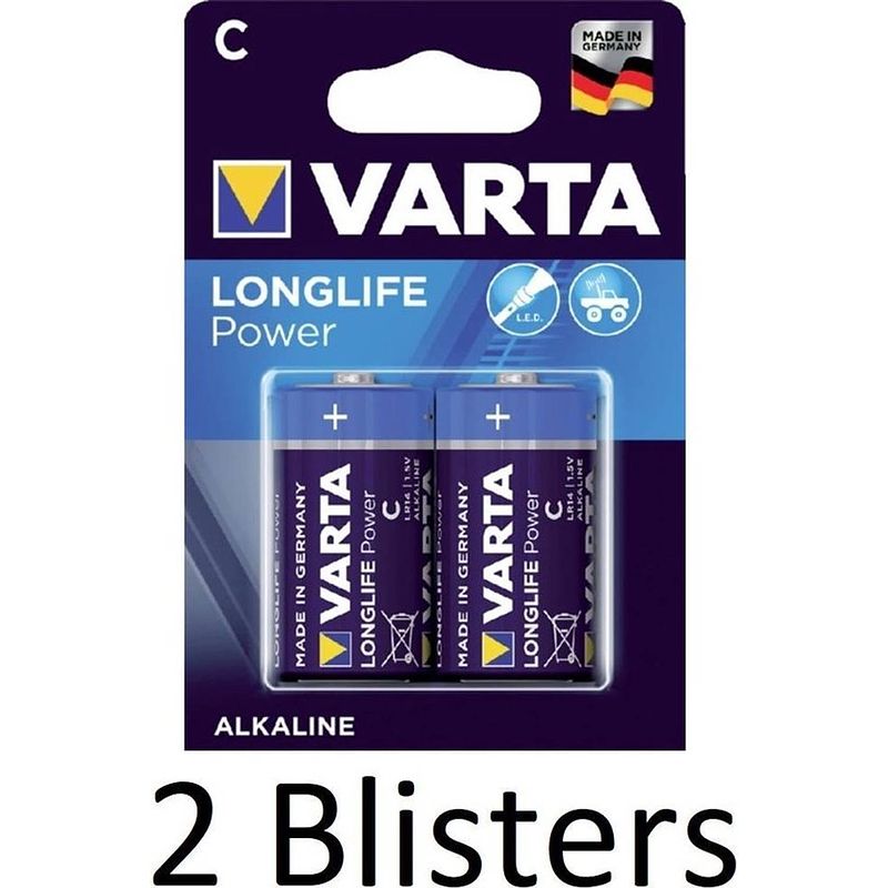 Foto van 4 stuks (2 blisters a 2 st) varta longlife power c batterijen