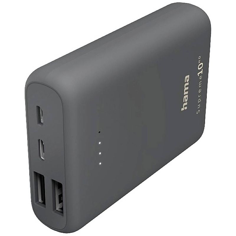 Foto van Hama supreme 10hd powerbank 10000 mah lipo usb-a, usb-c® donkergrijs