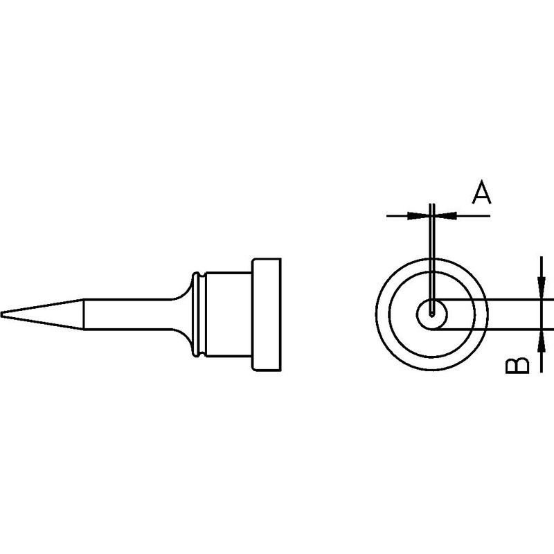 Foto van Weller lt-1s soldeerpunt ronde vorm, lang grootte soldeerpunt 0.2 mm inhoud: 1 stuk(s)