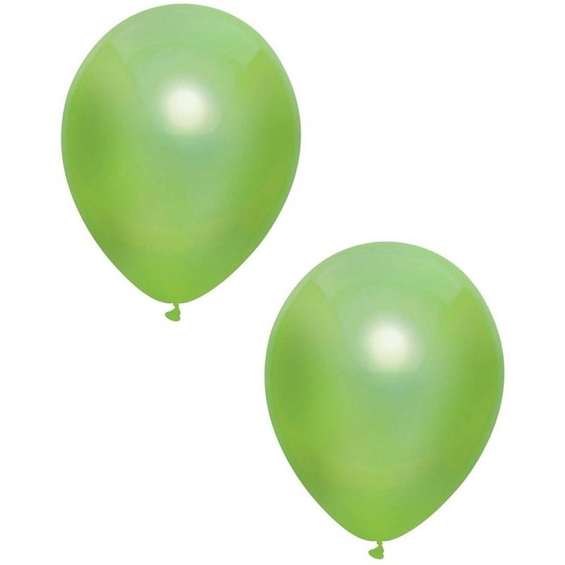 Foto van 10x lichtgroene metallic ballonnen 30 cm - verjaardag thema feestartikelen/versiering - ballonnen