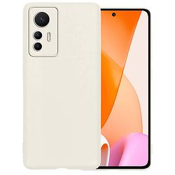 Foto van Basey xiaomi 12 lite hoesje siliconen back cover case - xiaomi 12 lite hoes silicone case hoesje - wit