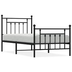 Foto van The living store bedframe basic - metalen - 207 x 95 x 97 cm - robuust en elegant - zwart