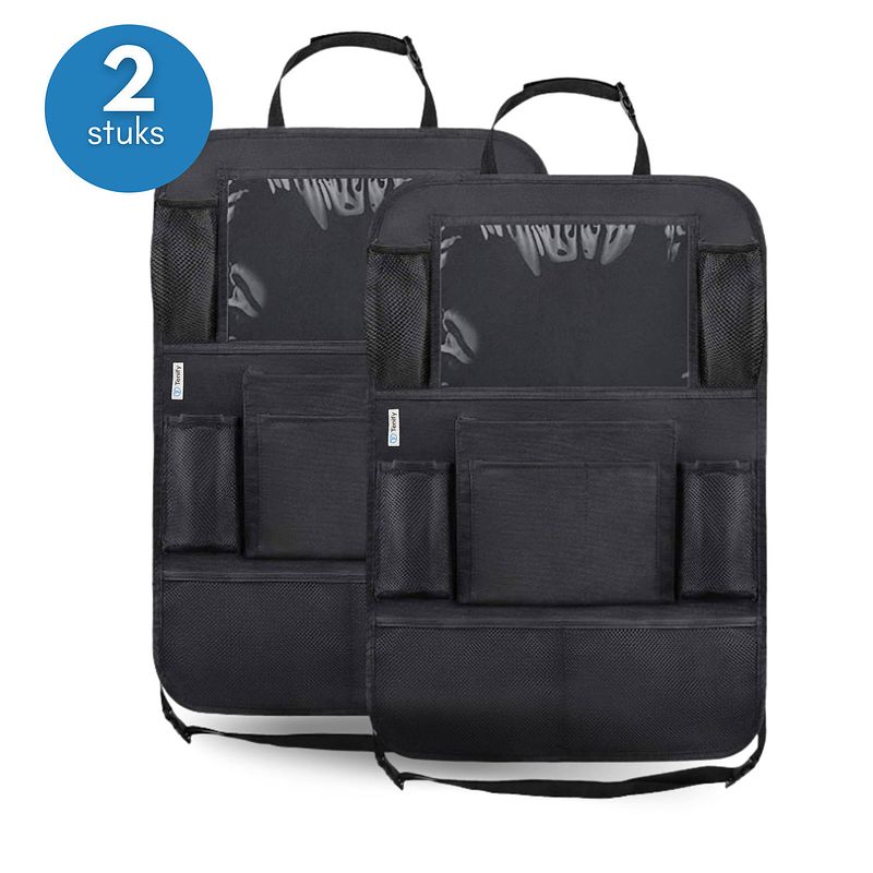 Foto van Tenify premium luxe & stevige auto organizer met tablet houder - set van 2 - extra opbergruimte