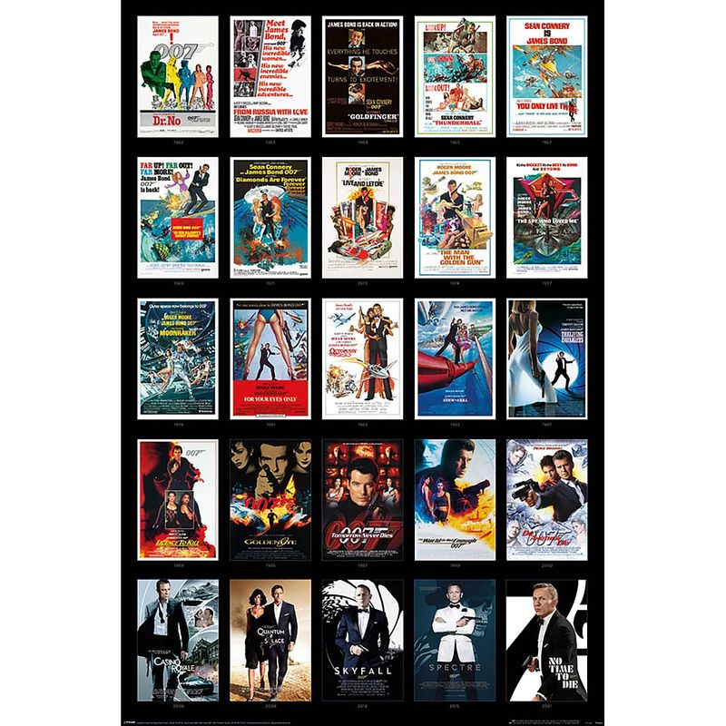 Foto van Poster james bond 25 films 61x91,5cm