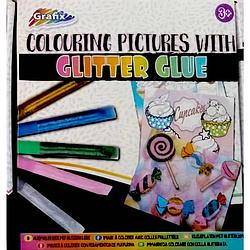 Foto van Grafix kleurset glitter glue junior papier/lijm 6-delig