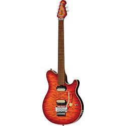 Foto van Sterling by music man axis ax50qm lava burst elektrische gitaar