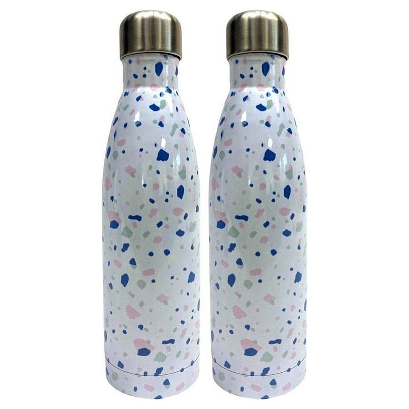 Foto van 2 stuks rvs drinkfles 500 ml confetti