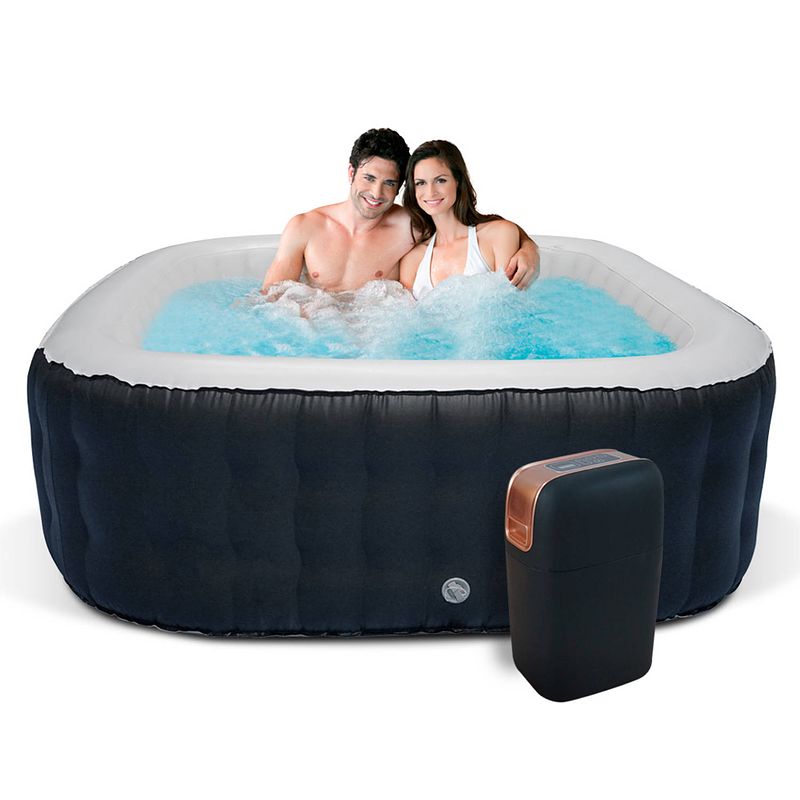 Foto van Blumill spa pool ibiza - opblaasbare jacuzzi - vierkant - 6 personen - incl. pomp en filter - 1.95 x 195 x 0,68 m