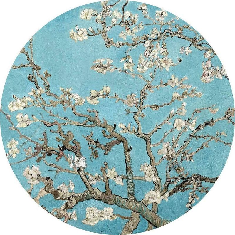 Foto van Wizard+genius van gogh almond blossom vlies fotobehang 140x140cm rond