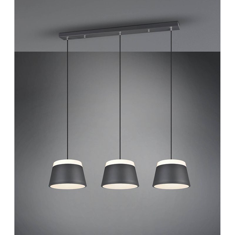 Foto van Moderne hanglamp baroness - metaal - grijs