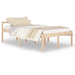 Foto van The living store houten bedframe - grenenhout - 205.5 x 125.5 x 70.5 cm - matras 120 x 200 cm - montage vereist