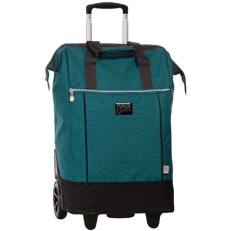 Foto van Punta shopping trolley 38 x 62 x 28 cm polyester blauw/groen