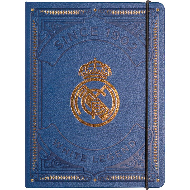 Foto van Real madrid cf bullet journal a5 hardcover imitatieleer blauw/goud