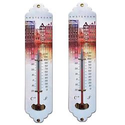 Foto van Set van 2x amsterdams design thermometers voor binnen en buiten - buitenthermometers