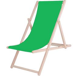 Foto van Ligbed strandstoel ligstoel verstelbaar beukenhout handgemaakt groen