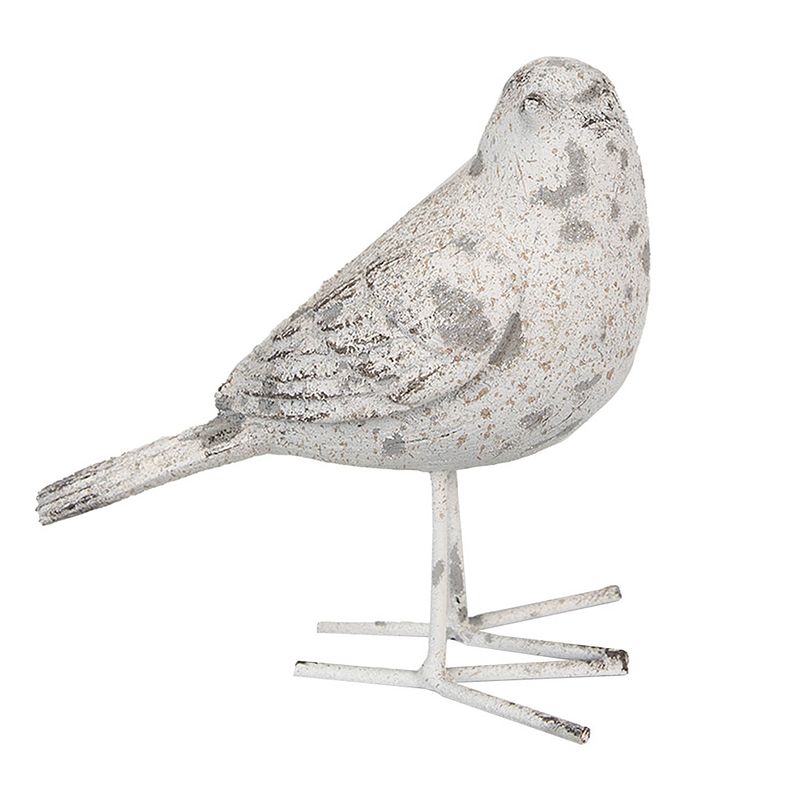 Foto van Clayre & eef beeld vogel 14 cm grijs polyresin grijs