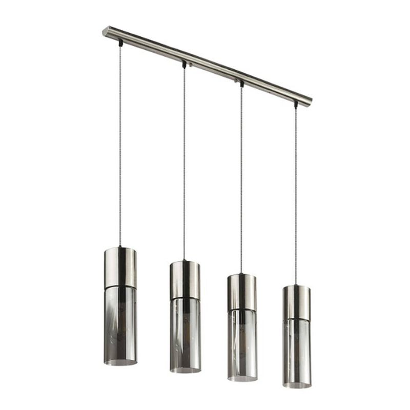 Foto van Moderne hanglamp annika - l:80cm - e27 - metaal - grijs