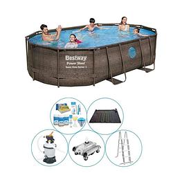 Foto van Bestway power steel swim vista ovaal 488x305x107 cm - 6-delig - zwembad bundel