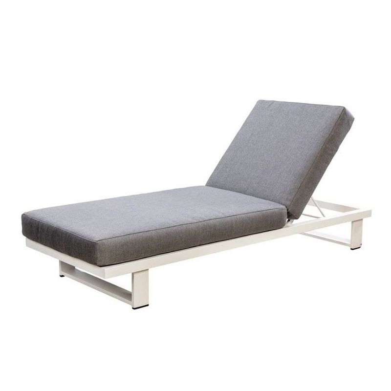 Foto van Yoi - kazoku lounger alu white/mixed grey