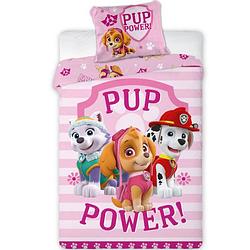 Foto van Paw patrol pup power dekbedovertrek - eenpersoons - 140 x 200 cm - roze