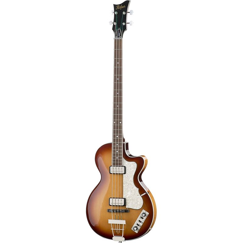 Foto van Hofner club bass ct sunburst semi-akoestische basgitaar