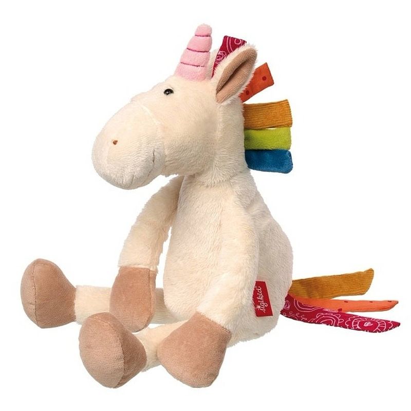 Foto van Patchwork eenhoorn knuffeldier 35 cm - dieren knuffel unicorn 35 cm