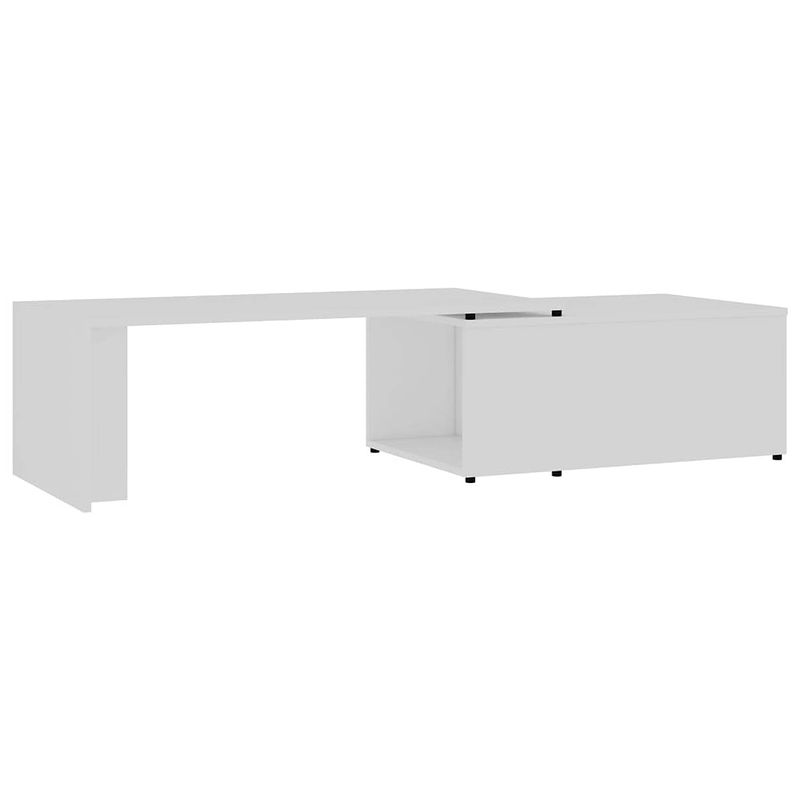 Foto van The living store salontafel wit bewerkt hout - 150 x 50 x 35 cm - elegant design