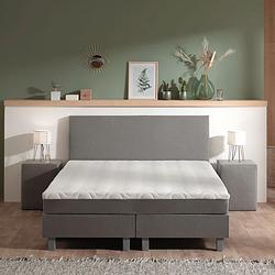 Foto van 2-persoons boxspring julia relax - grijs 180x220 cm - pocketvering - inclusief topper - dekbed-discounter.nl