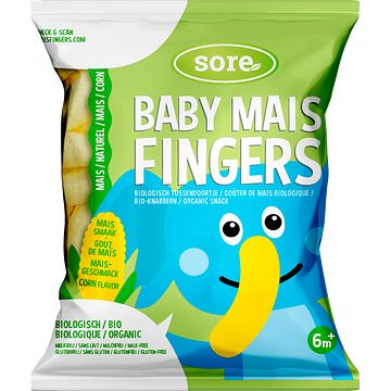 Foto van Sore baby mais fingers naturel 6+ maanden 35g bij jumbo