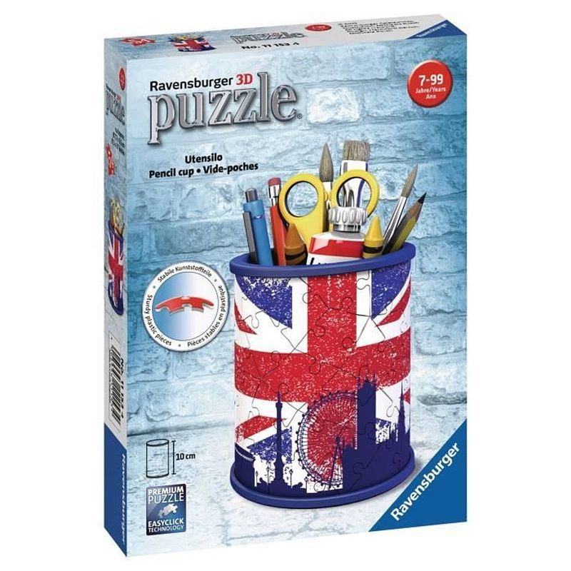 Foto van Ravensburger puzzel 3d pot a crayons - union jack