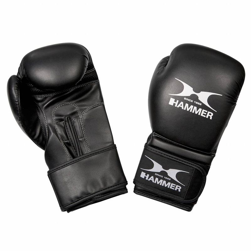 Foto van Hammer boxing bokshandschoenen premium training - pu - zwart - 14 oz - buffelleer