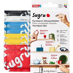 Foto van Tesa sugru kneedlijm 41284-00001-00 rood, blauw, geel, zwart, wit 8 stuk(s)