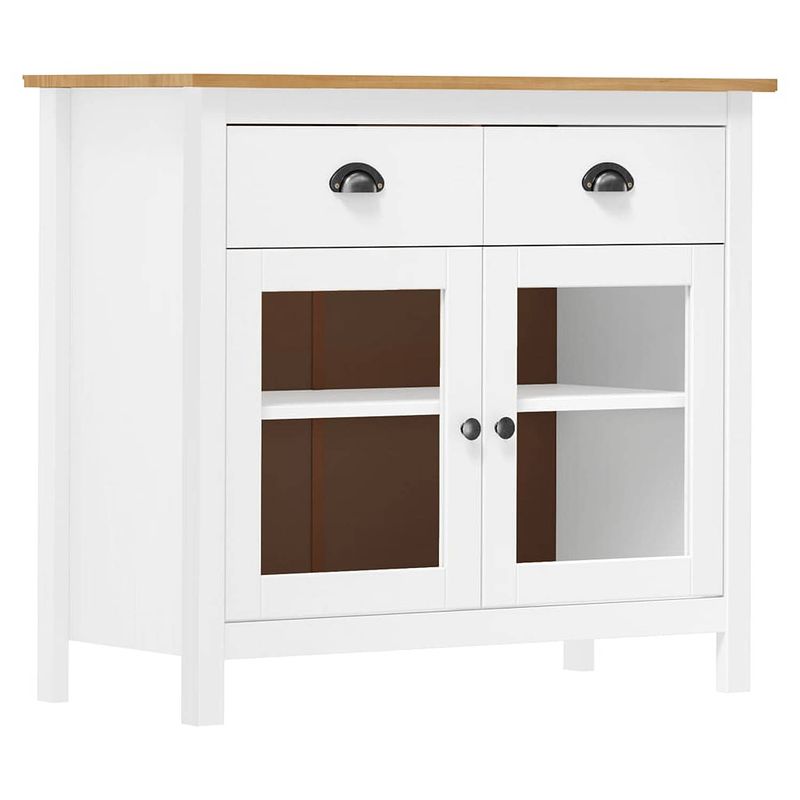 Foto van Vidaxl dressoir hill range 90x40x80 cm massief grenenhout wit