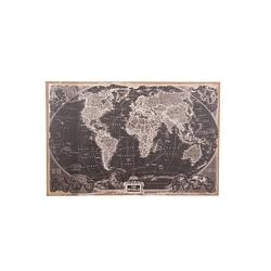 Foto van Wereldkaart op linnen-grijs-78x118x3cm