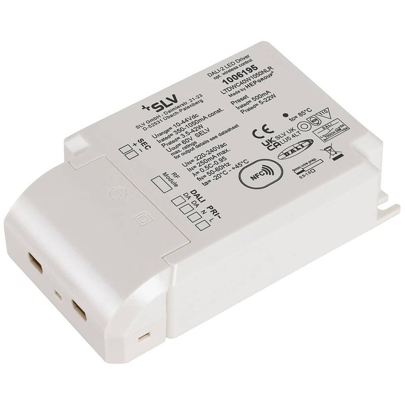 Foto van Slv 1006195 led-driver constante stroomsterkte 40 w 500 ma 10 - 44 v dali, dimbaar