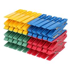 Foto van 50x gekleurde wasknijpers 7 cm kunststof - knijpers