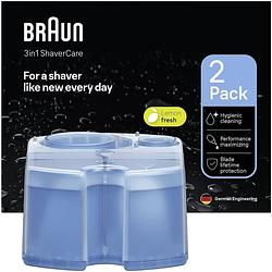 Foto van Braun 3-in-1 shavercare reiniger 2 pack scheerapparaat blauw