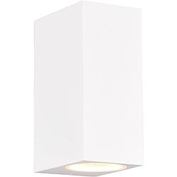 Foto van Led tuinverlichting - buitenlamp - trion royina up and down - gu10 fitting - spatwaterdicht ip44 - rechthoek - mat wit -