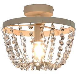 Foto van Infiori plafondlamp met kristallen kralen rond e14 wit