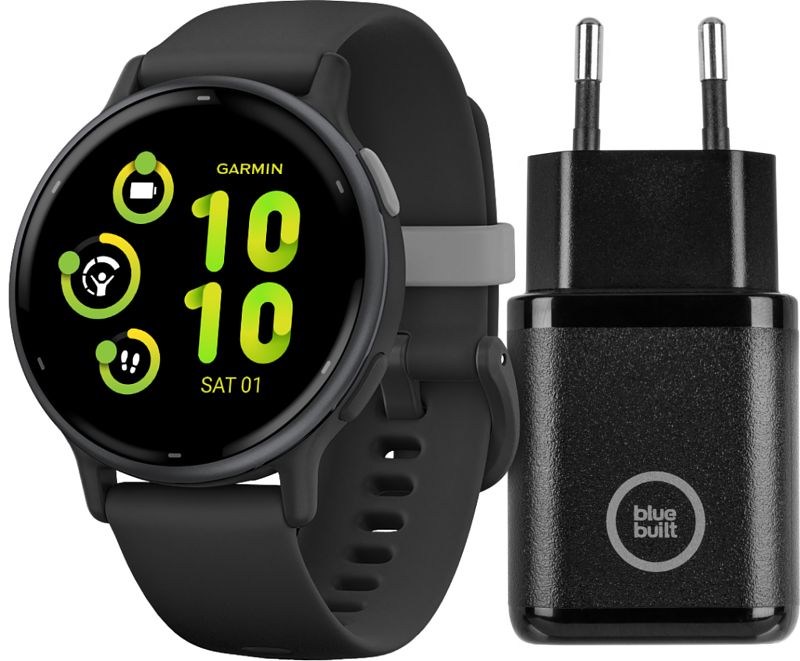 Foto van Garmin vivoactive 5 zwart + bluebuilt oplader